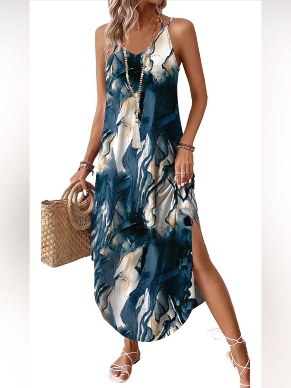 🆕 Maxi Dress Boho Halter Dress Sundresses
